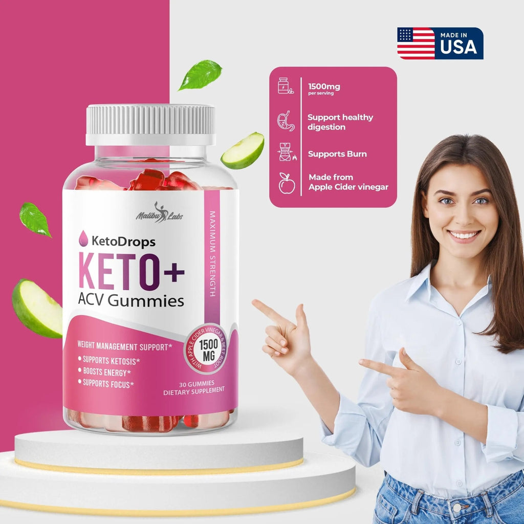 Keto Drops ACV Gummies Weight Loss - 1500mg Once a Day, Strong Time Released - TrustMedUSA