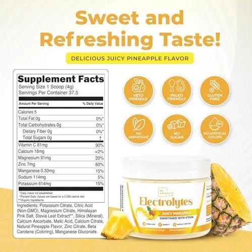 Keto Electrolytes Powder No Sugar - Made In The USA Electrolyte Mix - TrustMedUSA
