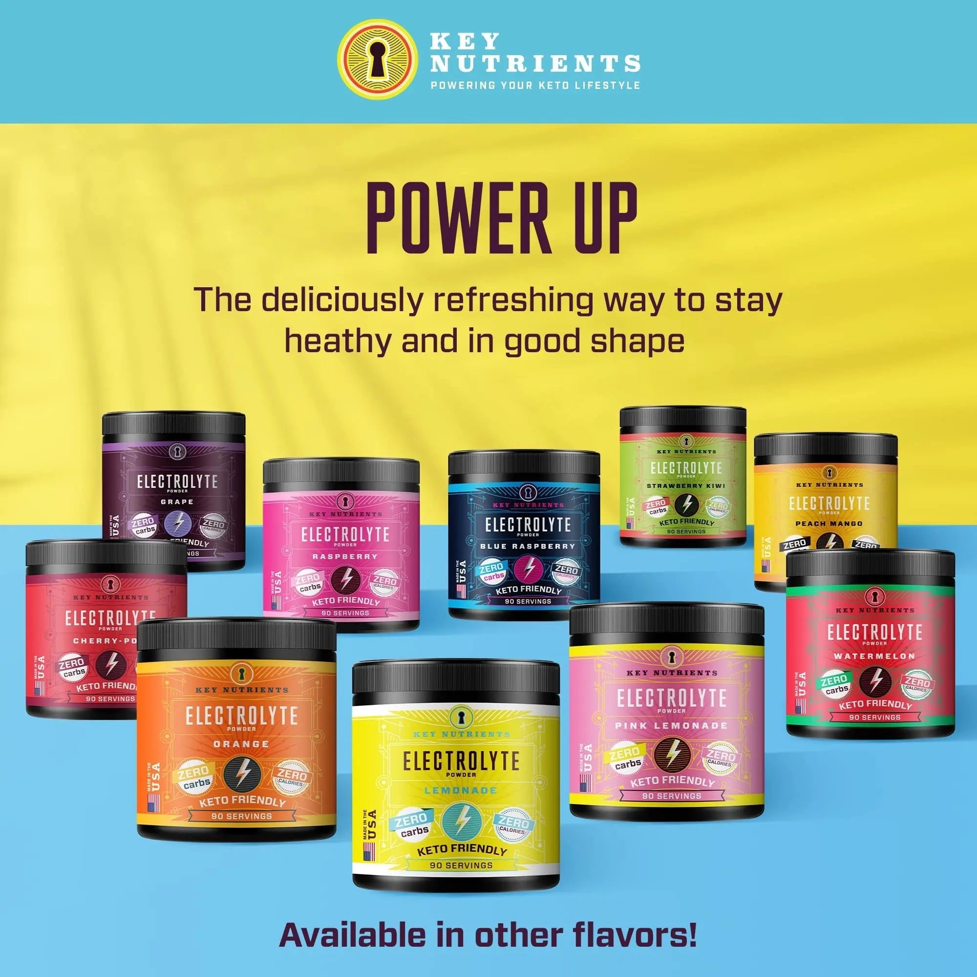 Key Nutrients Electrolytes Hydration Powder - Refreshing Lemonade Drink Mix - TrustMedUSA