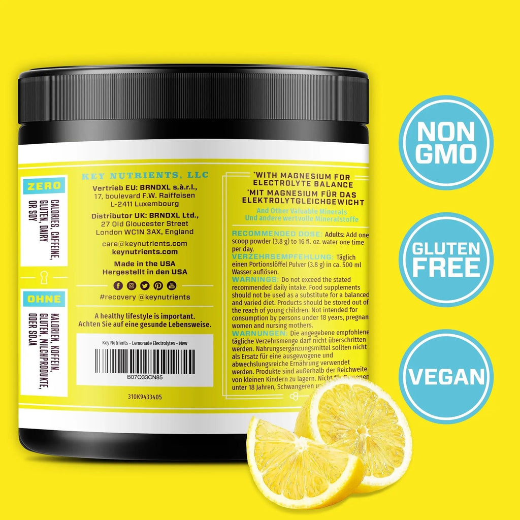 Key Nutrients Electrolytes Hydration Powder - Refreshing Lemonade Drink Mix - TrustMedUSA