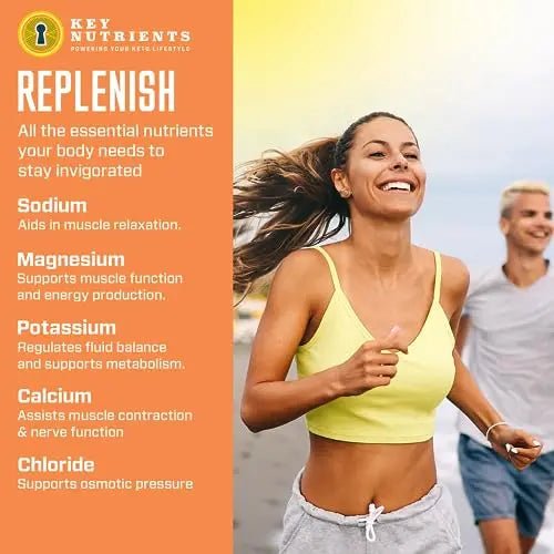 Key Nutrients Electrolytes Powder - Tropical Peach Mango Drink Mix 90 Servings - TrustMedUSA