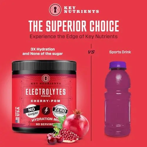 KEY NUTRIENTS Multivitamin Electrolytes Powder No Sugar - Sweet Cherry Pom Electroly - TrustMedUSA