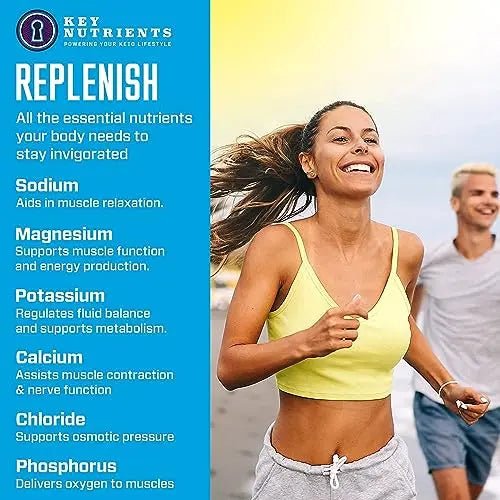 KEY NUTRIENTS Multivitamin Electrolytes Powder No Sugar - Tempting Blue Raspberry - TrustMedUSA