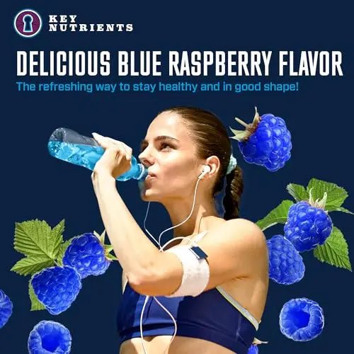 KEY NUTRIENTS Multivitamin Electrolytes Powder No Sugar - Tempting Blue Raspberry - TrustMedUSA