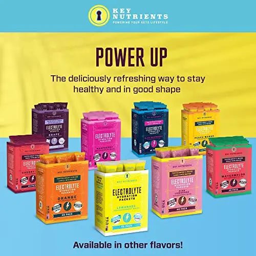 KEY NUTRIENTS Multivitamin Electrolytes Powder Packets - Refreshing Lemonade 40 Pack Hydration Packets - Travel Hydration Powder - No Sugar, No Calories, Gluten Free - Made in USA - TrustMedUSA