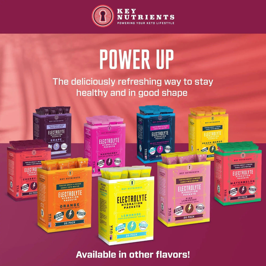 KEY NUTRIENTS Multivitamin Electrolytes Powder Packets - Sweet Cherry-Pom 20 Pack - TrustMedUSA