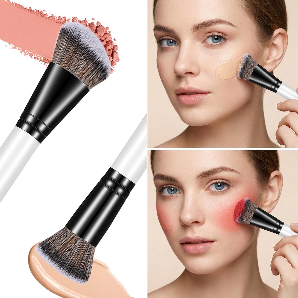 KFHENSOM 4PCS Foundation Contour Conceal Brush Set Dual-Ended Makeup Brushes Set Professional Powder Blush Concealer Eyeshadow Kabuki Foundation Brush Kit for Liquid Loose Powder Cream - TrustMedUSA