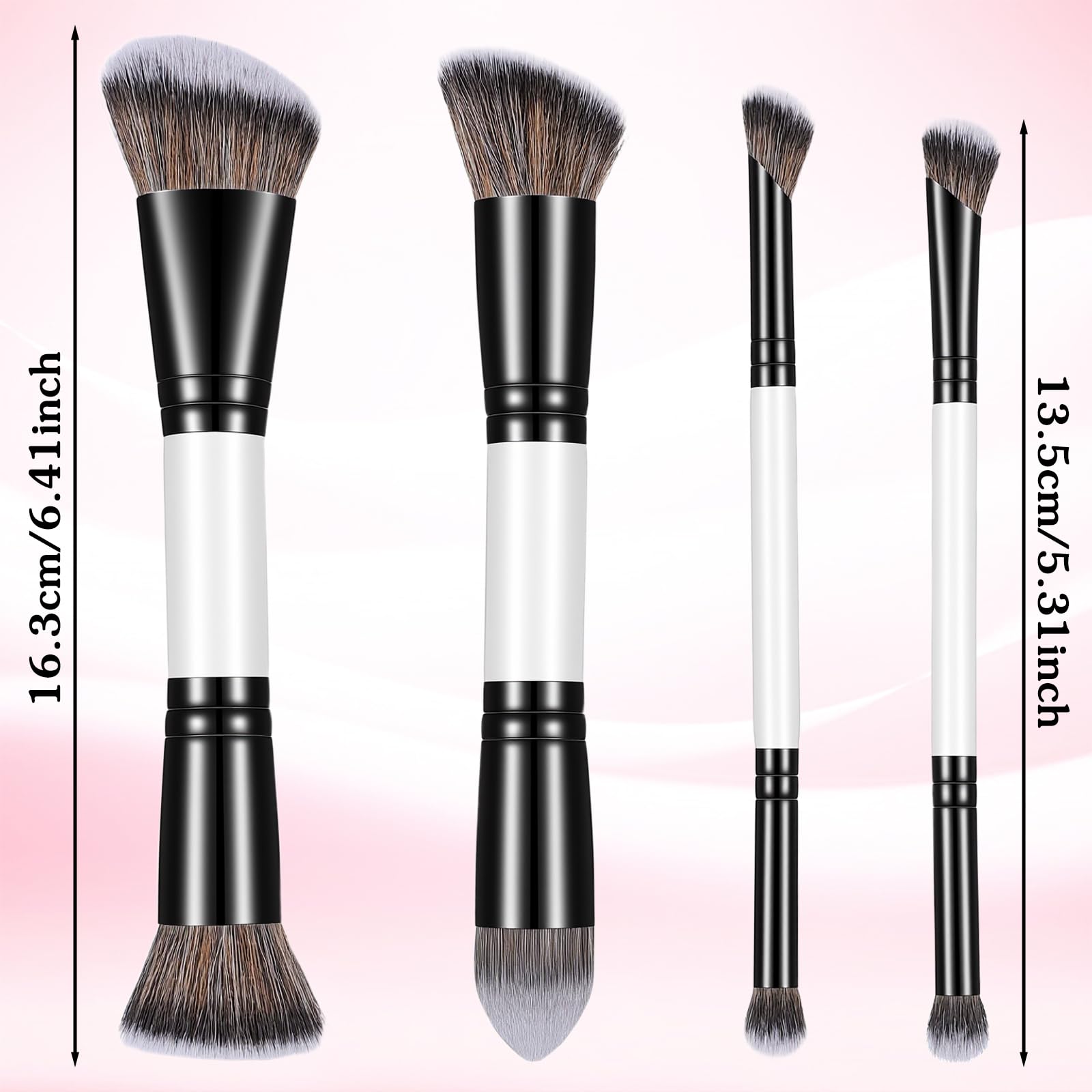 KFHENSOM 4PCS Foundation Contour Conceal Brush Set Dual-Ended Makeup Brushes Set Professional Powder Blush Concealer Eyeshadow Kabuki Foundation Brush Kit for Liquid Loose Powder Cream - TrustMedUSA