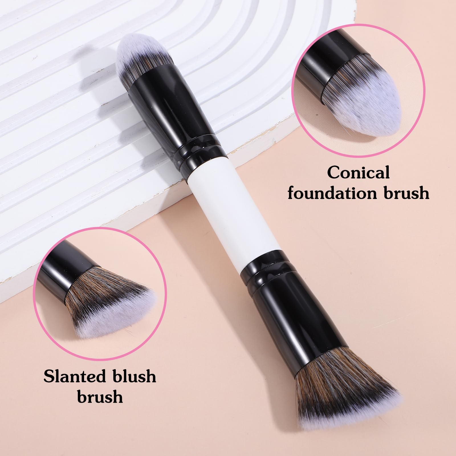 KFHENSOM 4PCS Foundation Contour Conceal Brush Set Dual-Ended Makeup Brushes Set Professional Powder Blush Concealer Eyeshadow Kabuki Foundation Brush Kit for Liquid Loose Powder Cream - TrustMedUSA