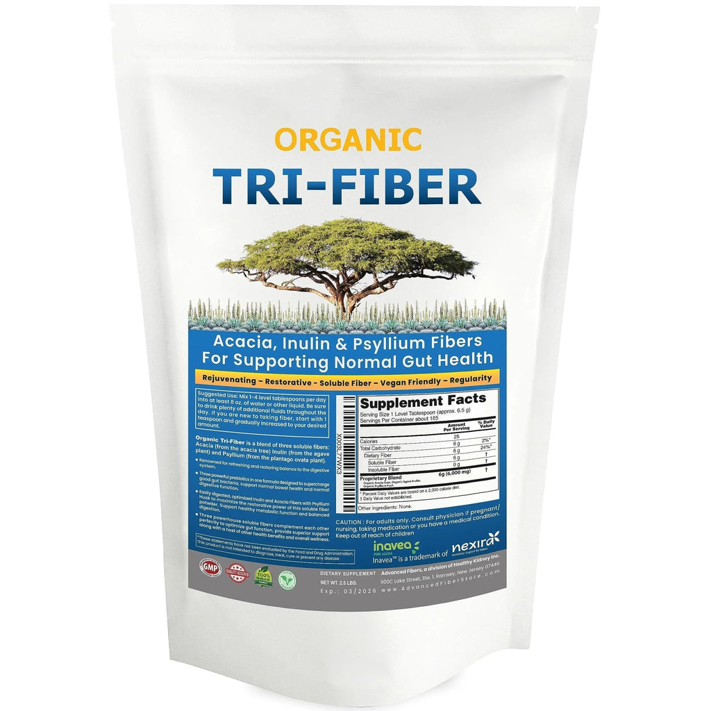 Kidney Restore Tri-Fiber Organic Soluble Fiber Powder, Unflavored High Fiber 3-in-1 - TrustMedUSA