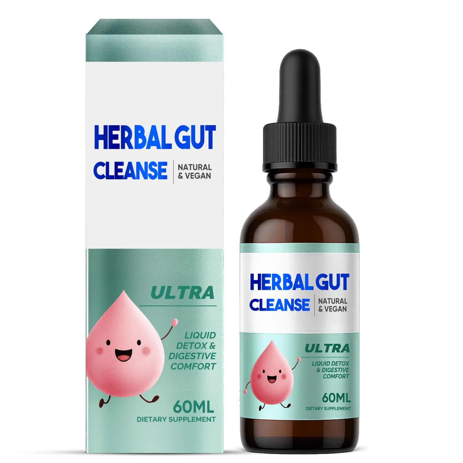 Kids Herbal Gut Cleanse Drops, Parasite Cleanse for Humans Liquid with Wormwood, Black Walnut & Probiotics, Supports Digestive & Overall Gut Health for Children (2 oz) - TrustMedUSA