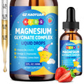 Kids Magnesium Glycinate Liquid Drops‌ – with L-Theanine, Omega-3, Vitamins B6 & D3, Zinc & Calcium – for Sleep Support, Relaxation, Focus & Brain, Bones – Strawberry Flavor, 2 Fl Oz - TrustMedUSA