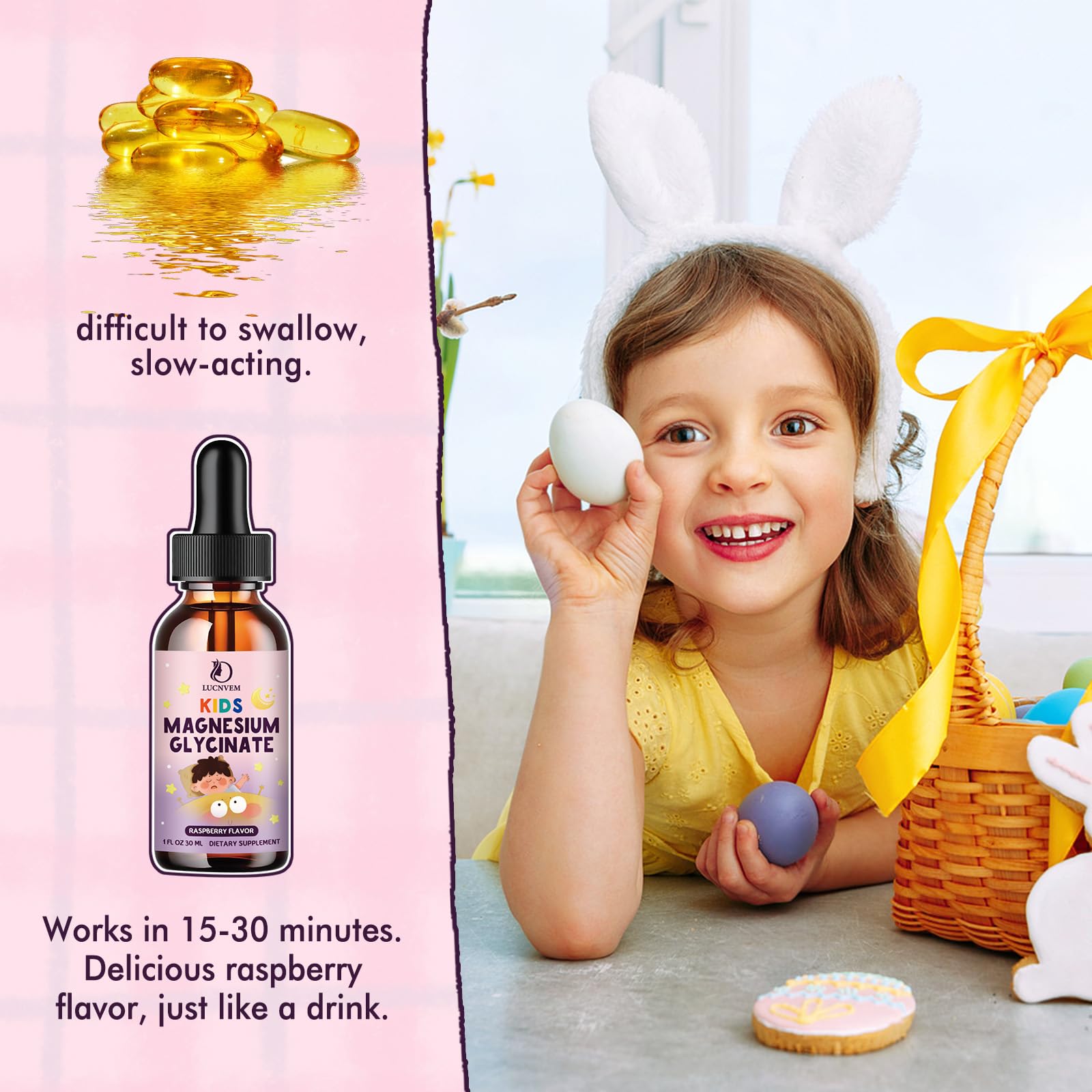 Kids Magnesium Glycinate Sleep Liquid Drops – Sleep & Calm Support with L-Theanine – Melatonin-Free, Sugar-Free Vegan Raspberry Supplement – 2 Bottles, 30ml Each - TrustMedUSA