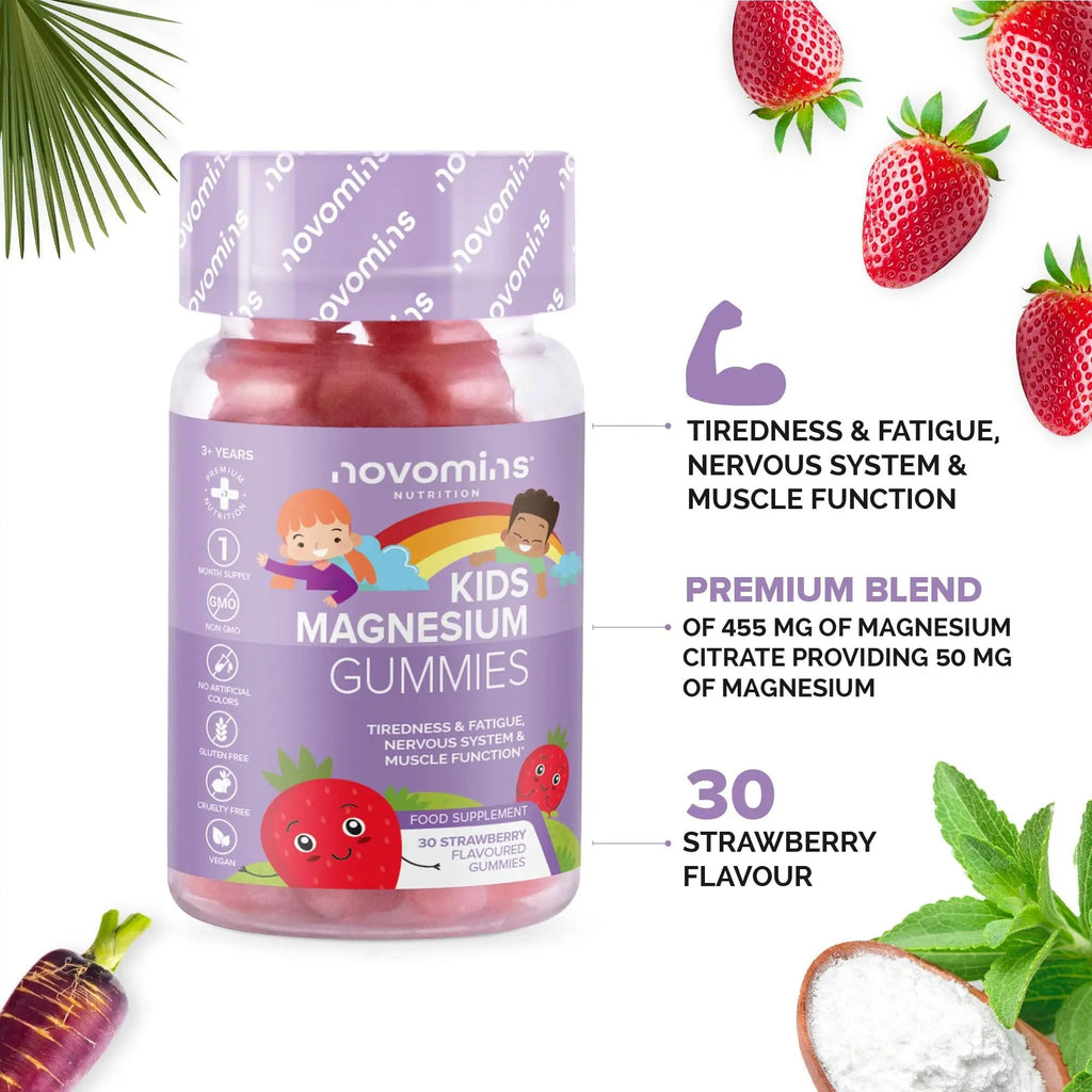 Kids Magnesium Gummies – Vegan - 1 Month Supply – Childrens Supplements – 30 Chewa - TrustMedUSA