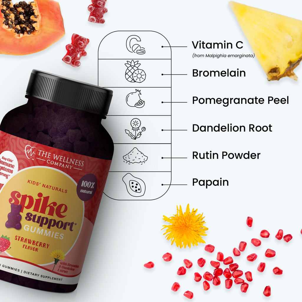 Kids Naturals Spike Support Gummies – Year-Round Wellness with Vitamin C, D & Zinc | 60ct (1 Month Supply) - TrustMedUSA