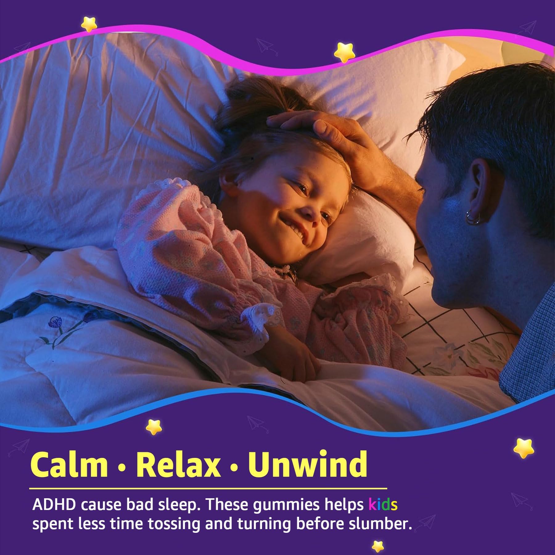 Kids Sleep Gummies - Magnesium Glycinate Gummies, Melatonin Free Sleep Aid | Magnesium, Calcium, D3, B6, L Theanine - TrustMedUSA