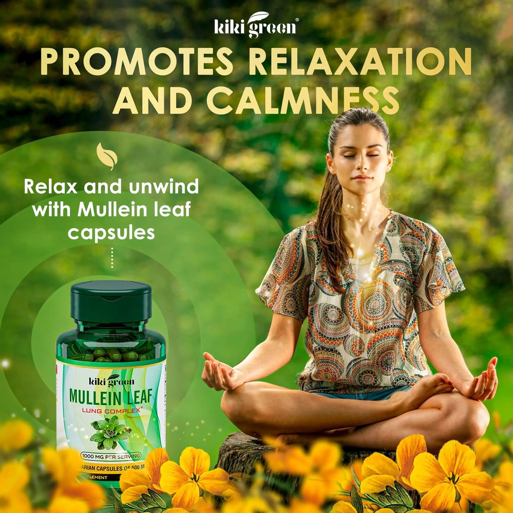 KIKI Green Mullein Leaf Extract Capsules - Herbal Respiratory Supplement - for Lung Cleans - TrustMedUSA