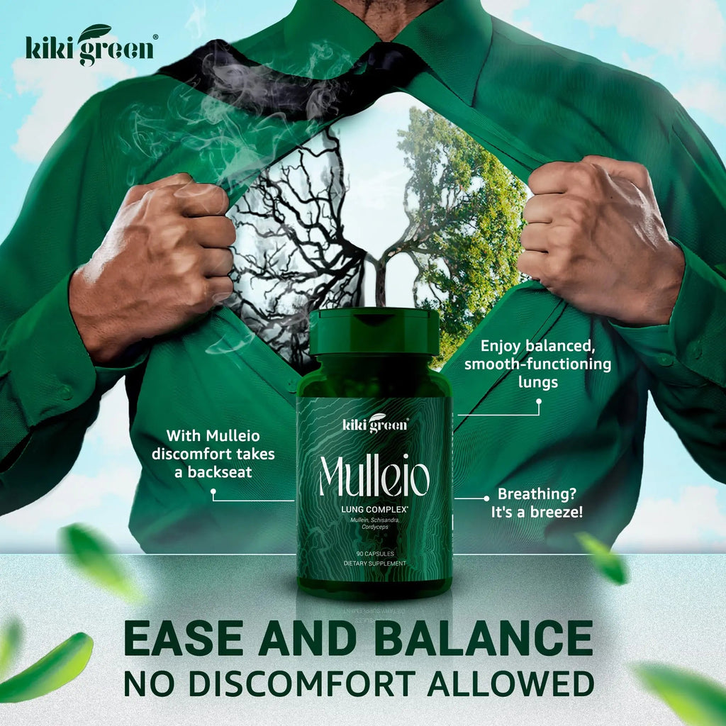 KIKI Green MULLEIO Lung Health Capsules: Herbal Supplement for Lung Cleanse, Better - TrustMedUSA