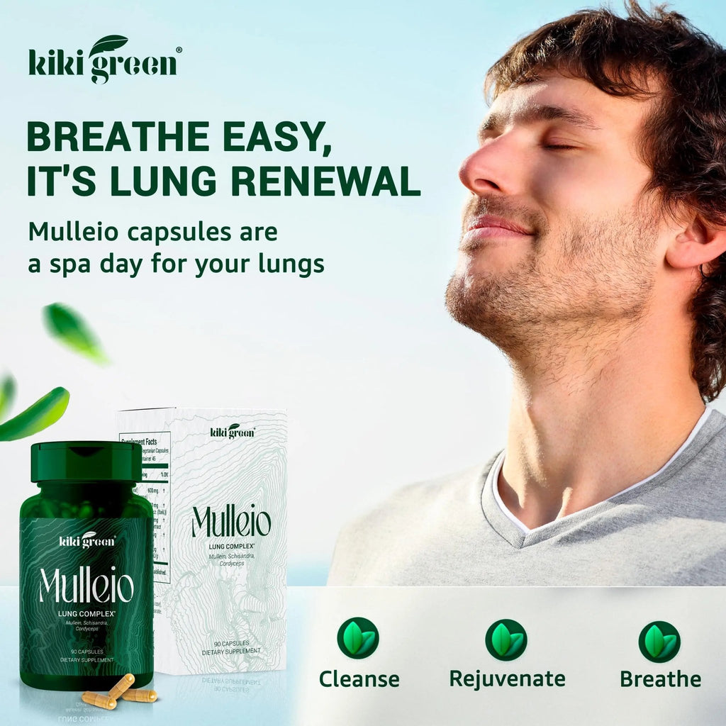 KIKI Green MULLEIO Lung Health Capsules: Herbal Supplement for Lung Cleanse, Better - TrustMedUSA