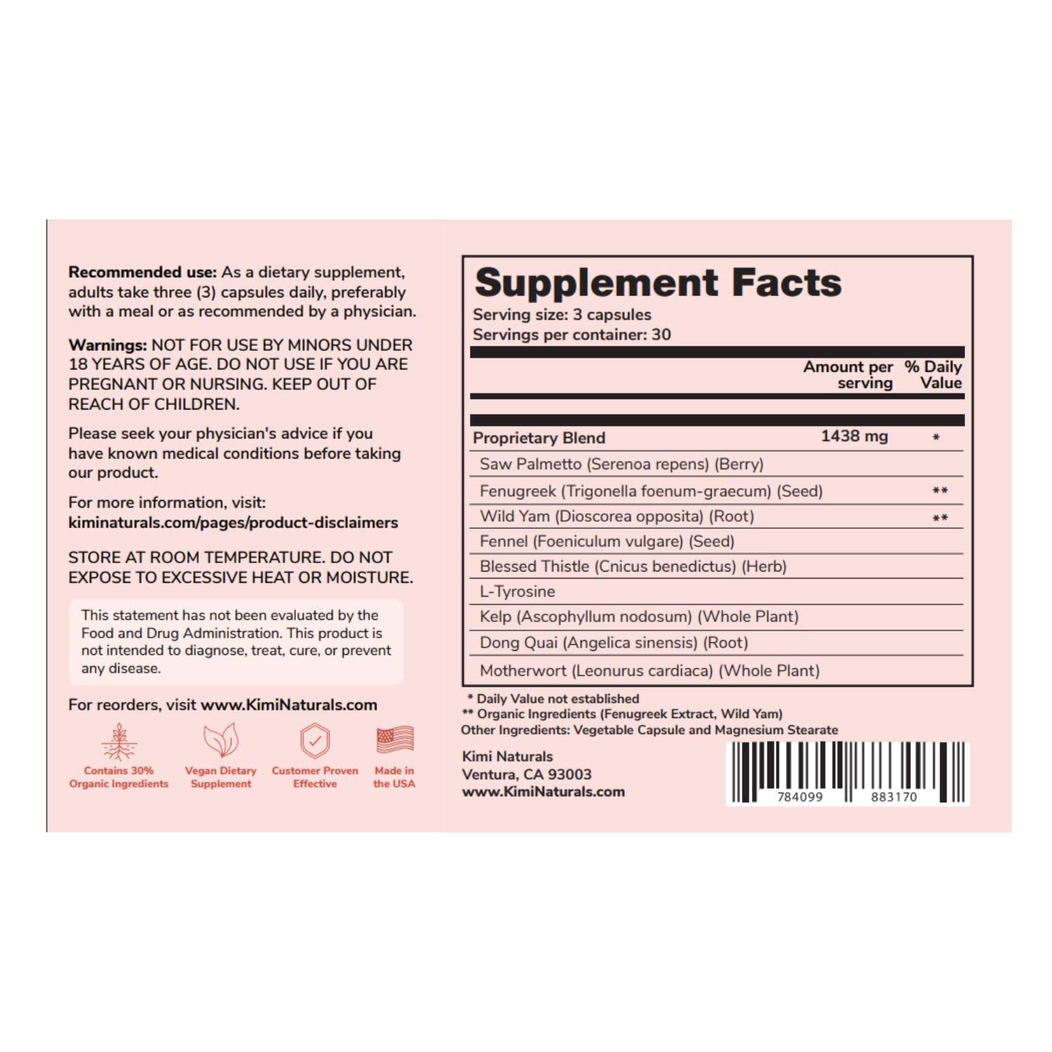 KIMI Naturals Breast Max Plus - Breast Enhancement Pills | Breast Enlargement Supplements with Fenugreek, Breast Growth, Supports Breast Firmness | 90 Capsules - TrustMedUSA