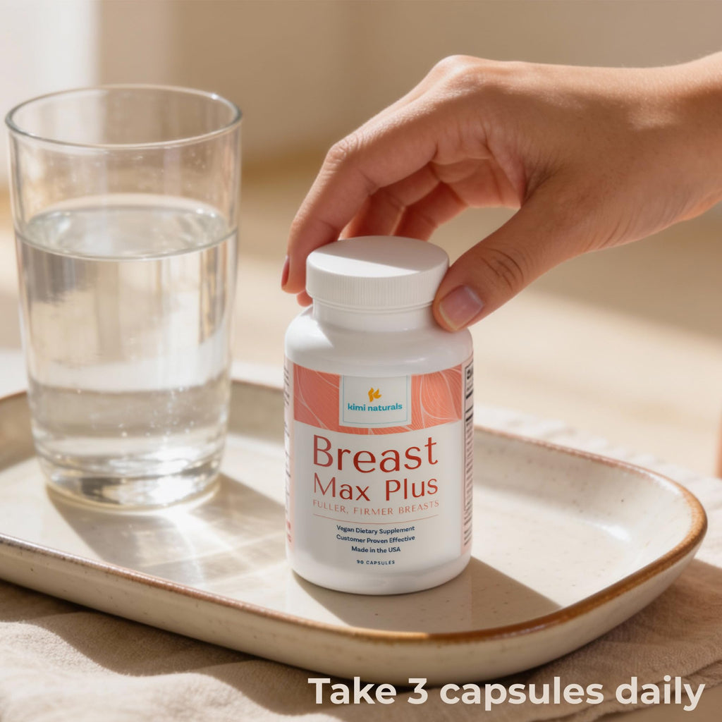 KIMI Naturals Breast Max Plus - Breast Enhancement Pills | Breast Enlargement Supplements with Fenugreek, Breast Growth, Supports Breast Firmness | 90 Capsules - TrustMedUSA