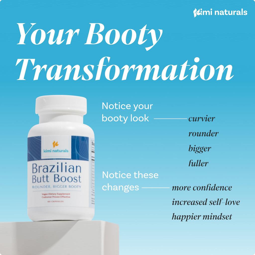 Kimi Naturals Butt Enhancer Pills - Tightening and Butt Lifting Supplements for Bigger Booty and Curvy Hips - Fast Growth Bum Enhancement 60 Capsules - TrustMedUSA