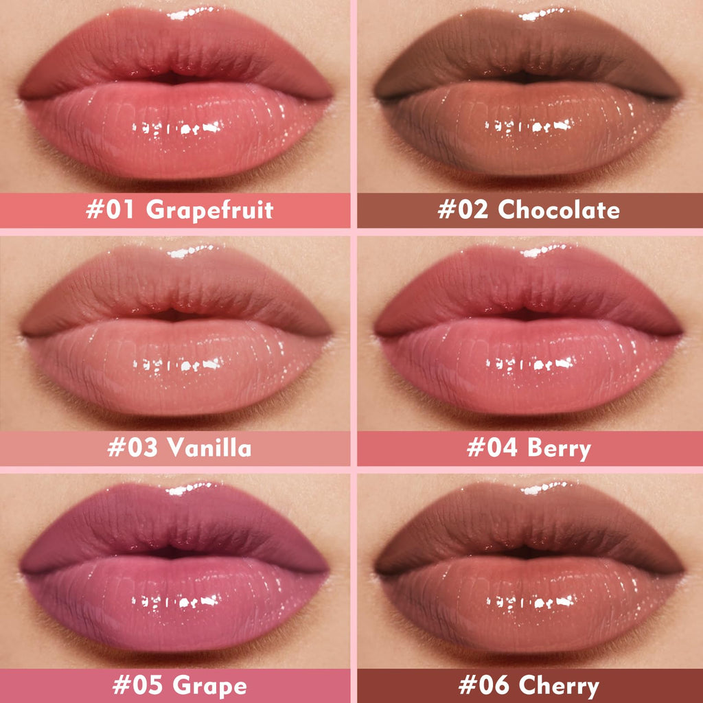 KIMUSE 6 Pcs Tinted Lip Butter Hydration Balm Set, 6 Flavored Shades Hydrating Plumping Gloss with Hyaluronic Acid & Vitamin E, Sheer Tint, Non-Sticky | Vegan Lip Care Makeup for Dry Lips & Daily - TrustMedUSA
