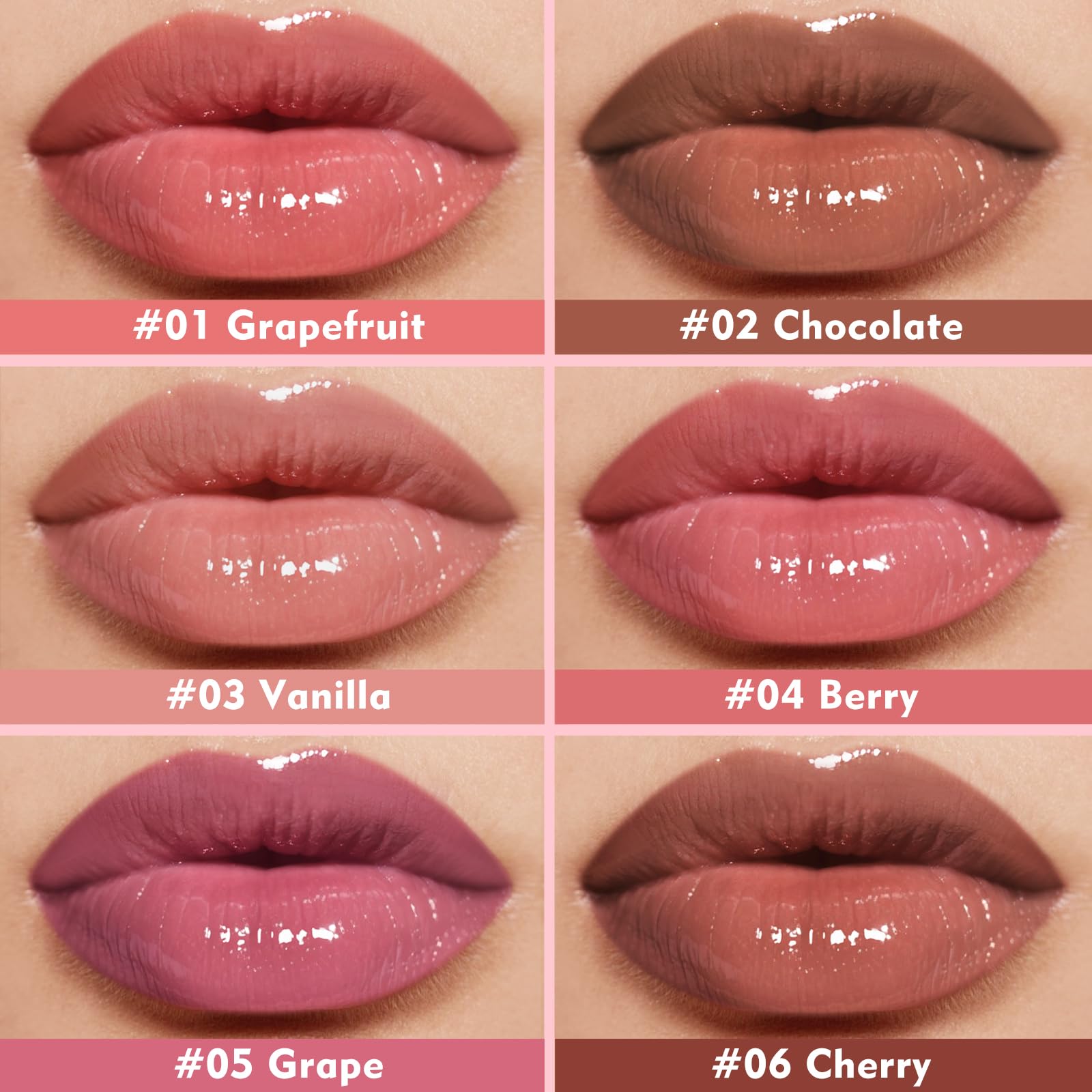 KIMUSE 6 Pcs Tinted Lip Butter Hydration Balm Set, 6 Flavored Shades Hydrating Plumping Gloss with Hyaluronic Acid & Vitamin E, Sheer Tint, Non-Sticky | Vegan Lip Care Makeup for Dry Lips & Daily - TrustMedUSA