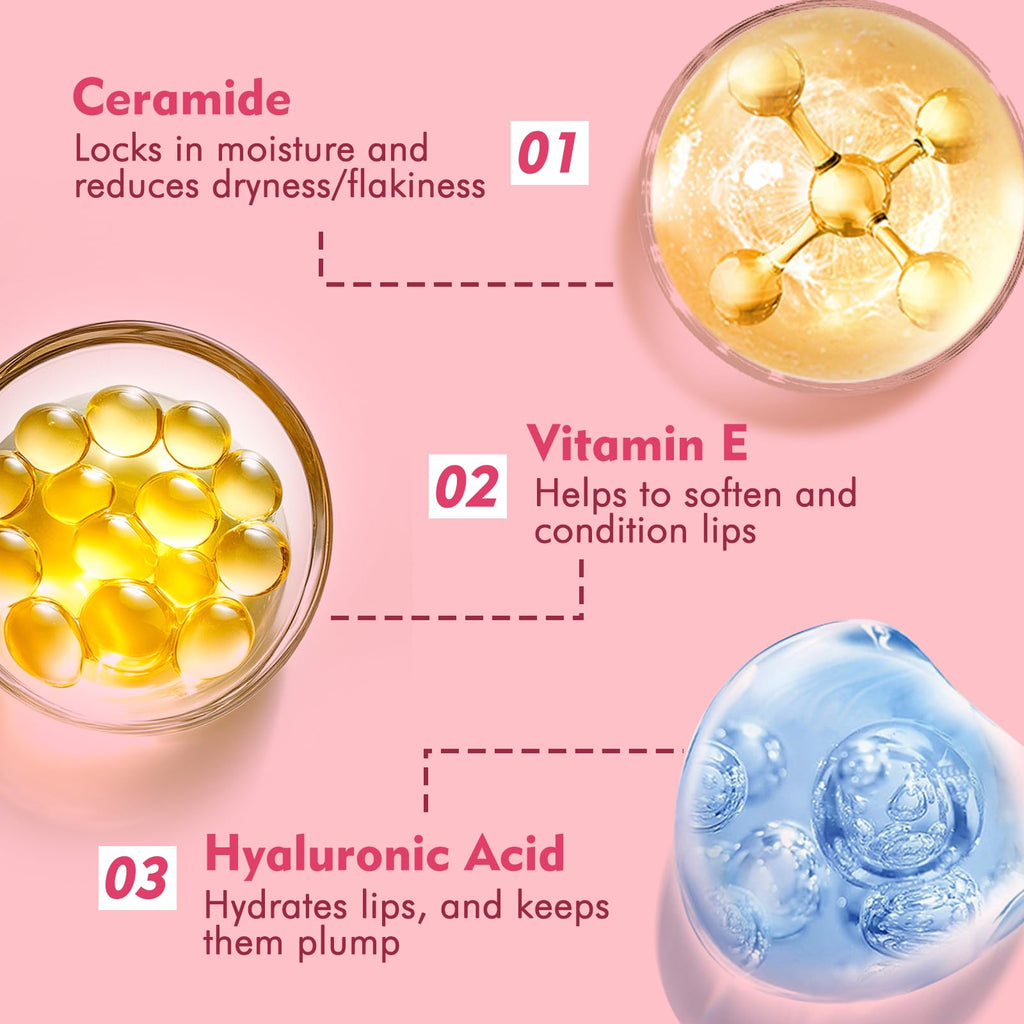 KIMUSE 6 Pcs Tinted Lip Butter Hydration Balm Set, 6 Flavored Shades Hydrating Plumping Gloss with Hyaluronic Acid & Vitamin E, Sheer Tint, Non-Sticky | Vegan Lip Care Makeup for Dry Lips & Daily - TrustMedUSA