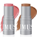 KIMUSE Cream Contour Stick Duo, Cream Blush Stick, Bronzer Shaping Stick, Creamy, Highly Pigmented, Long Lasting, Vegan Face Make Up Sticks - TrustMedUSA