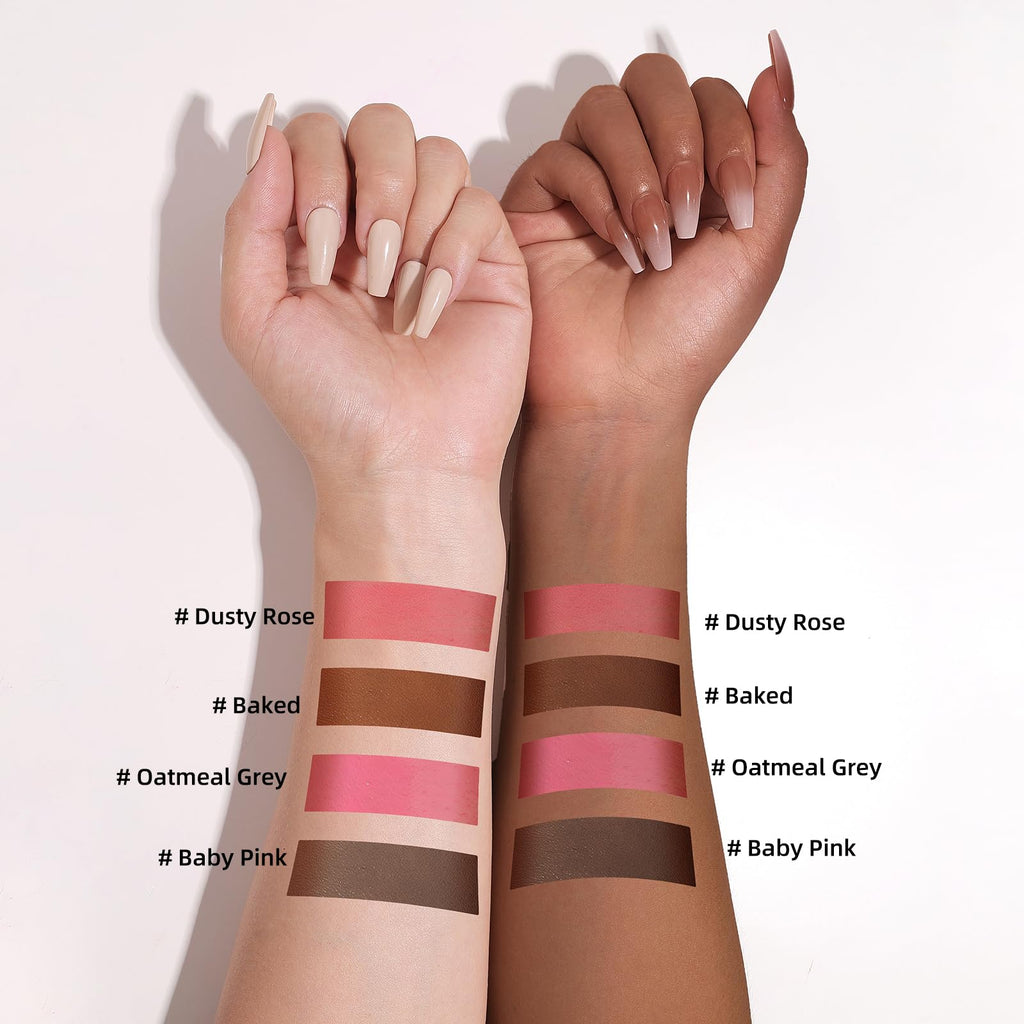 KIMUSE Cream Contour Stick Duo, Cream Blush Stick, Bronzer Shaping Stick, Creamy, Highly Pigmented, Long Lasting, Vegan Face Make Up Sticks - TrustMedUSA
