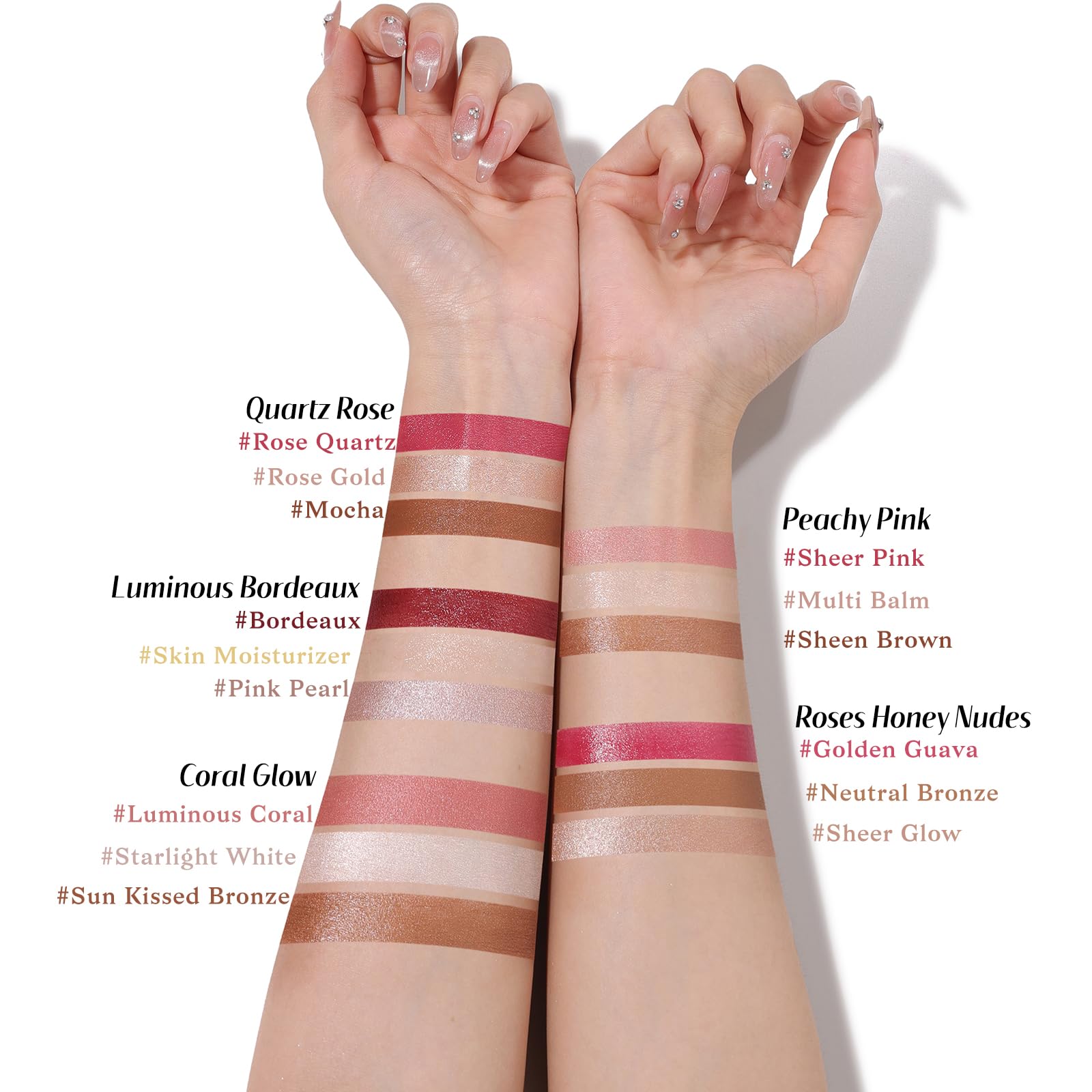 KIMUSE Face Sticks Trio, Cream Blush Stick & Highlighter Stick & Contour Stick for Sculpt the Cheeks, Long Lasting Cream Contour Stick Trio for Face Makeup, with Brush - TrustMedUSA