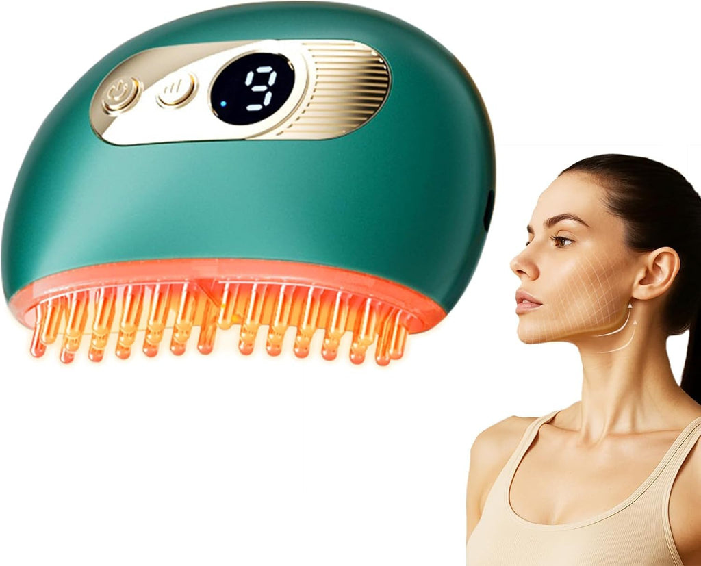 Kinbana Lymphatic Contour Face Brush – Face Massager for Lymphatic Drainage, Double Chin Reducer, and Facial Sculpting – Gentle Vibrating Lymphatic Drainage Tool for Jawline & Puffiness (Green) - Maple Wellness Supplements