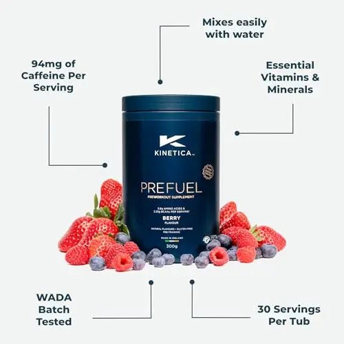 Kinetica PreFuel, Pre Workout, 5.9g Amino Acids & 2.3g BCAA's per Serving, 30 Servings - TrustMedUSA