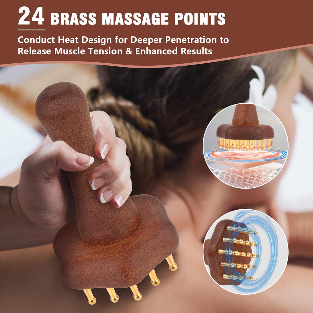 KintKita Wood Therapy Massage Tools,Lymphatic Drainage Massager Helps Reduce Cellulite for Belly Arms & Legs, Anti Cellulite Massager Body Sculpting Tools for Body Contouring & Muscle Relief - Maple Wellness Supplements