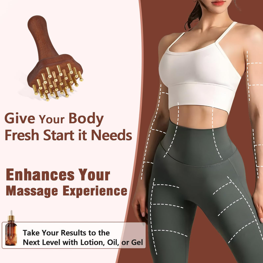 KintKita Wood Therapy Massage Tools,Lymphatic Drainage Massager Helps Reduce Cellulite for Belly Arms & Legs, Anti Cellulite Massager Body Sculpting Tools for Body Contouring & Muscle Relief - Maple Wellness Supplements