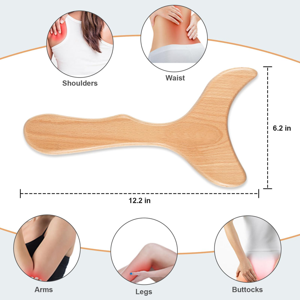 KintKita Wood Therapy Massage Tools,Wooden Lymphatic Drainage Massager, Cellulite Remover Body Sculpting Tool for Cellulite Reduction,Muscle Tension Release,Body Contouring-12 * 6 in - Maple Wellness Supplements