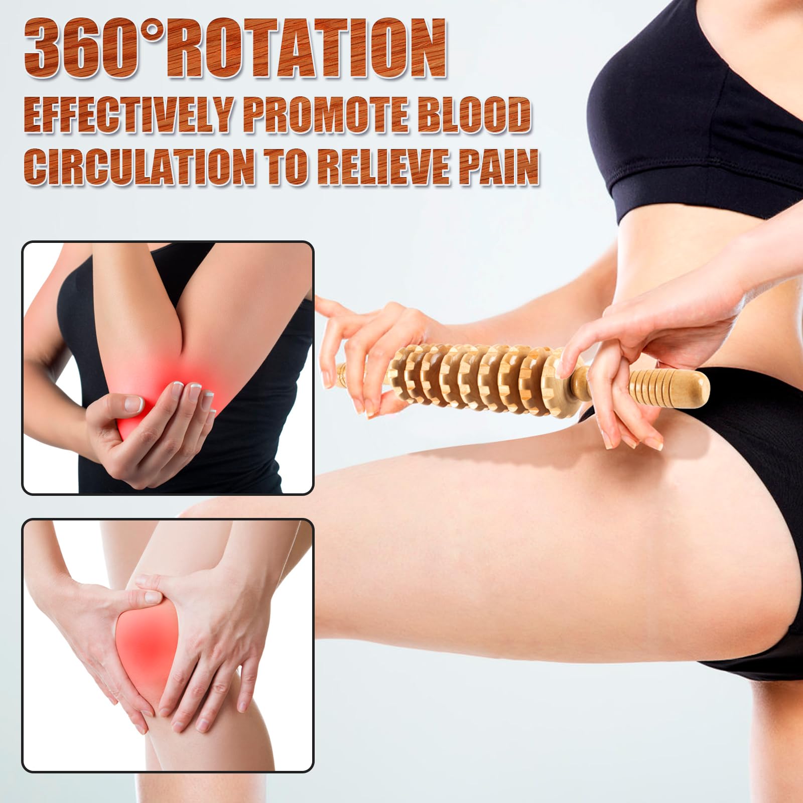 KintKita Wood Therapy Massage Tools,Wooden Massager Stick Roller Lymphatic Drainage Tool,Maderoterapia Kit Self Massage Roller Tool for Cellulite Reduction,Muscle Tension and Body Shaping,Contouring - Maple Wellness Supplements