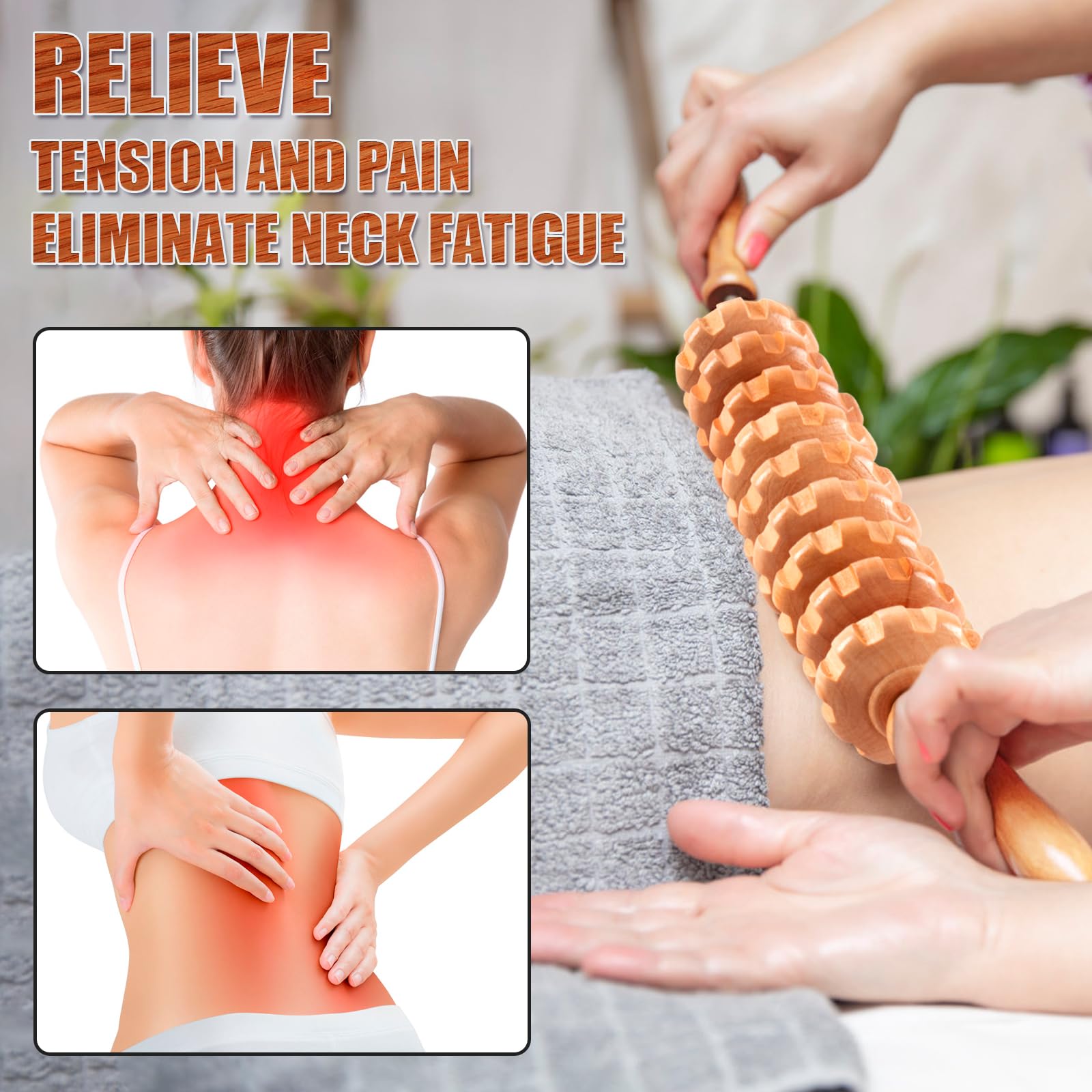 KintKita Wood Therapy Massage Tools,Wooden Massager Stick Roller Lymphatic Drainage Tool,Maderoterapia Kit Self Massage Roller Tool for Cellulite Reduction,Muscle Tension and Body Shaping,Contouring - Maple Wellness Supplements