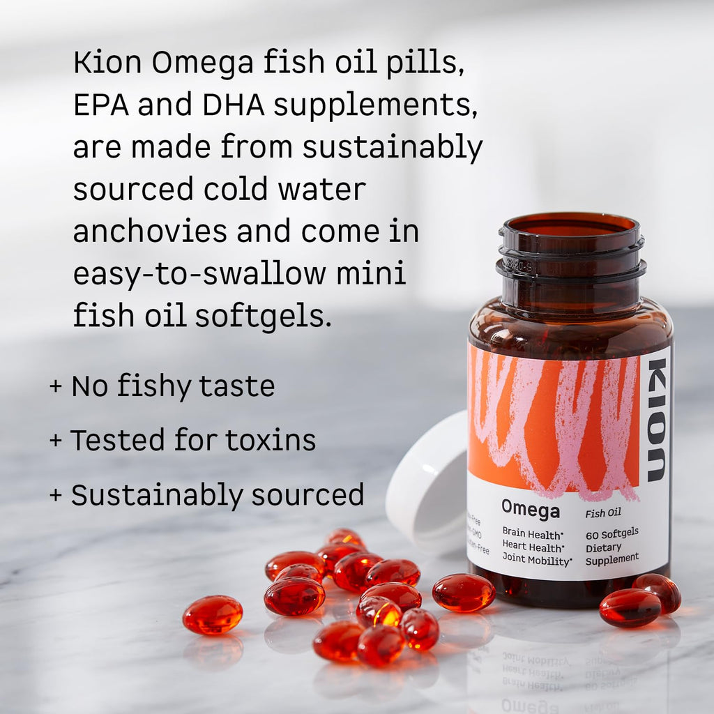 Kion Omega - Omega 3 Fatty Acid Supplements - DHA Supplements - Mini Fish Oil Softgels - Omega 3 DHA EPA Fish Oil Pills - Fish Oil 1,000 mg - 30 Servings - TrustMedUSA
