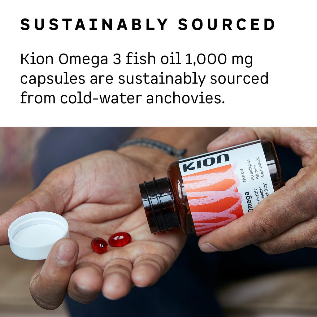Kion Omega - Omega 3 Fatty Acid Supplements - DHA Supplements - Mini Fish Oil Softgels - Omega 3 DHA EPA Fish Oil Pills - Fish Oil 1,000 mg - 30 Servings - TrustMedUSA