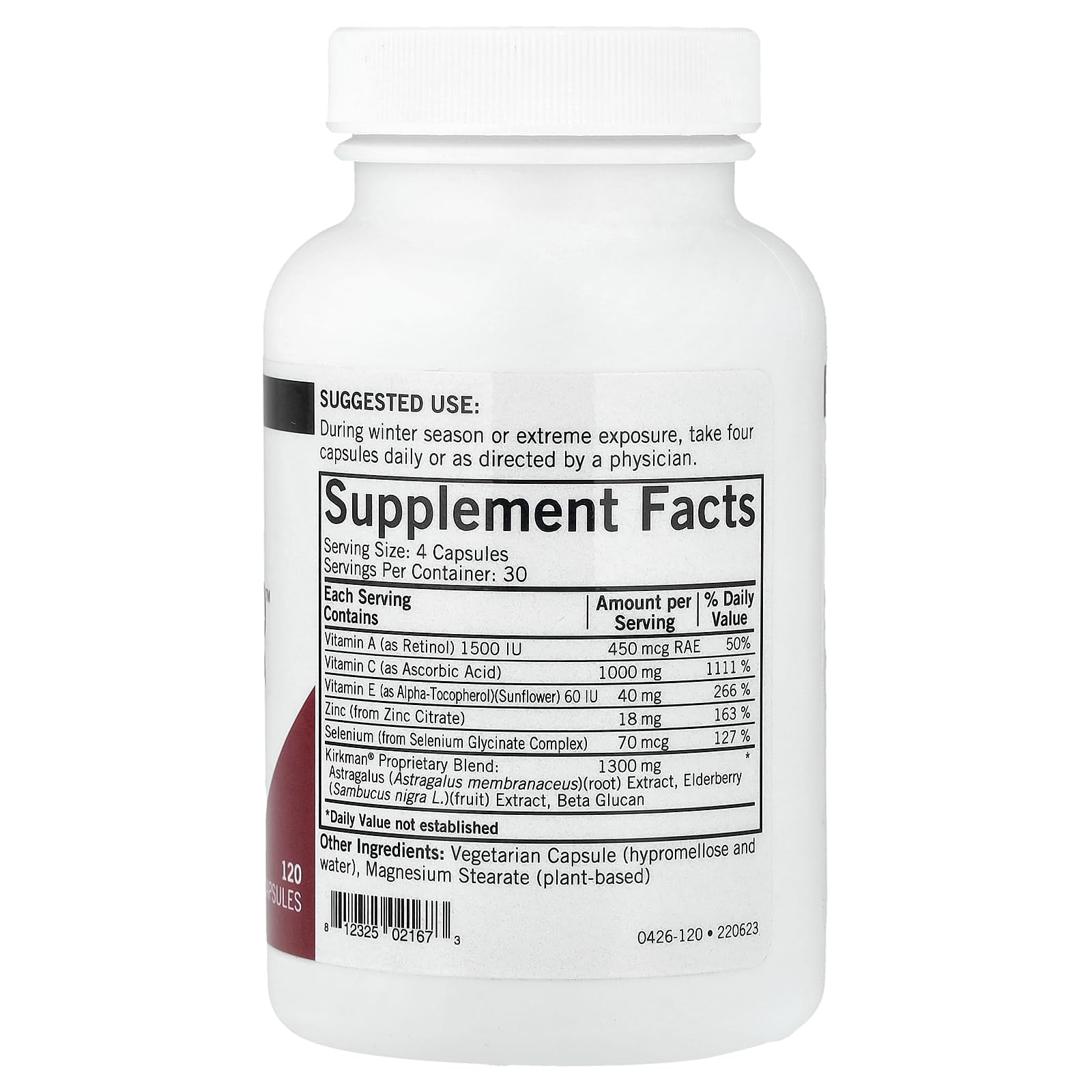 Kirkman - Immuno-Aid Advanced Formula - 120 Capsules - Immune Support - Potent Proprietary Blend - Hypoallergenic - TrustMedUSA