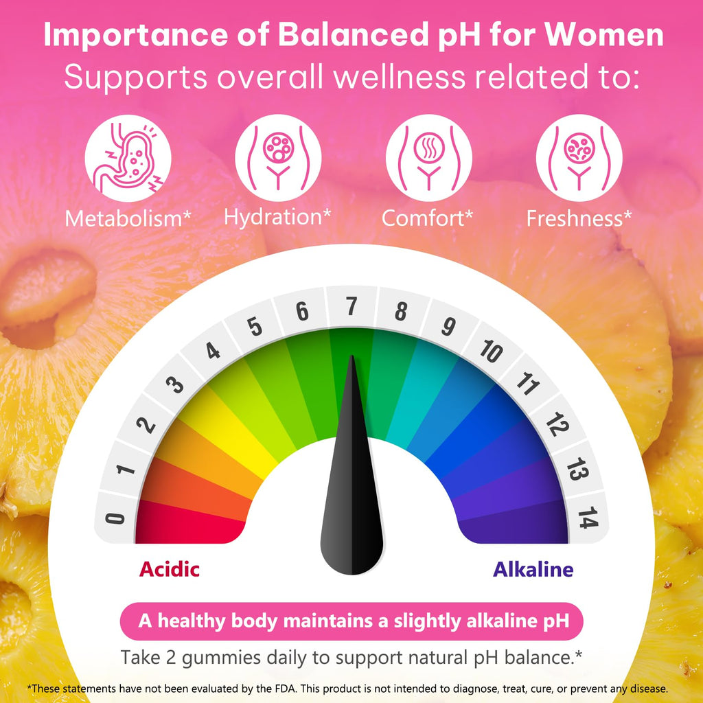 KITNOBLIS Feminine Probiotic Gummies with Slippery Elm- Pineapple Gummies for Women pH Balance, Gut Health & Immune Supports | with Prebiotics & Lactobacillus Blend (60 Gummies) - TrustMedUSA