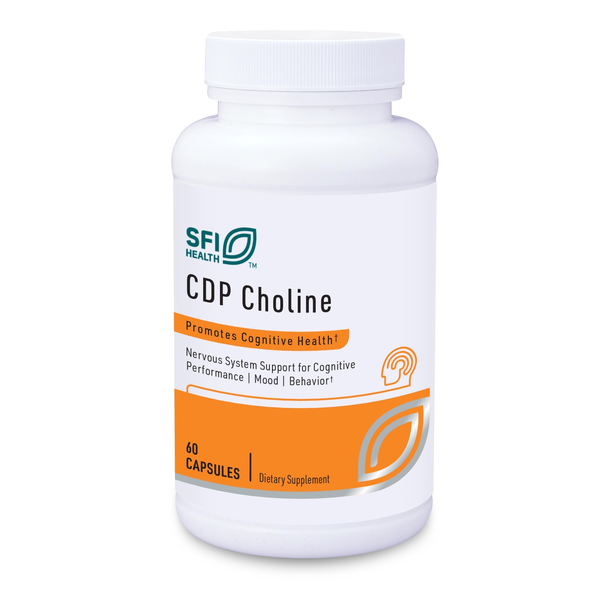 Klaire Labs SFI Health CDP Choline 250mg - Soy-Free Choline Supplements - Cognizin Citicoline to Help Support Memory, Focus & Attention - Bioavailable Active Form, Hypoallergenic (60 Capsules) - TrustMedUSA