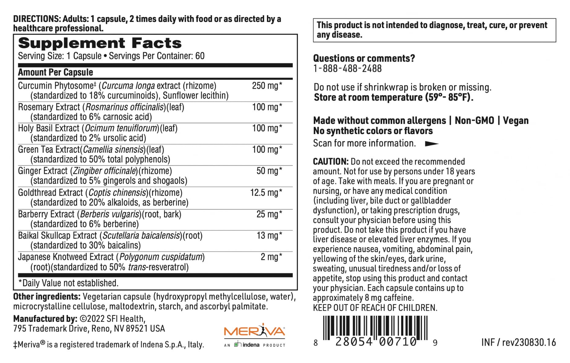 Klaire Labs SFI Health Inflathera - Phytonutrient Blend with Turmeric & Knotweed, Designed to Support Inflammation Response (60 Capsules) - Maple Wellness Supplements