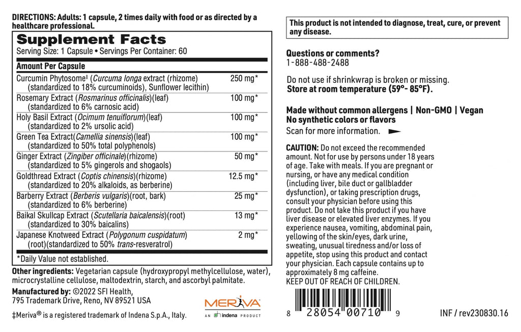Klaire Labs SFI Health Inflathera - Phytonutrient Blend with Turmeric & Knotweed, Designed to Support Inflammation Response (60 Capsules) - TrustMedUSA