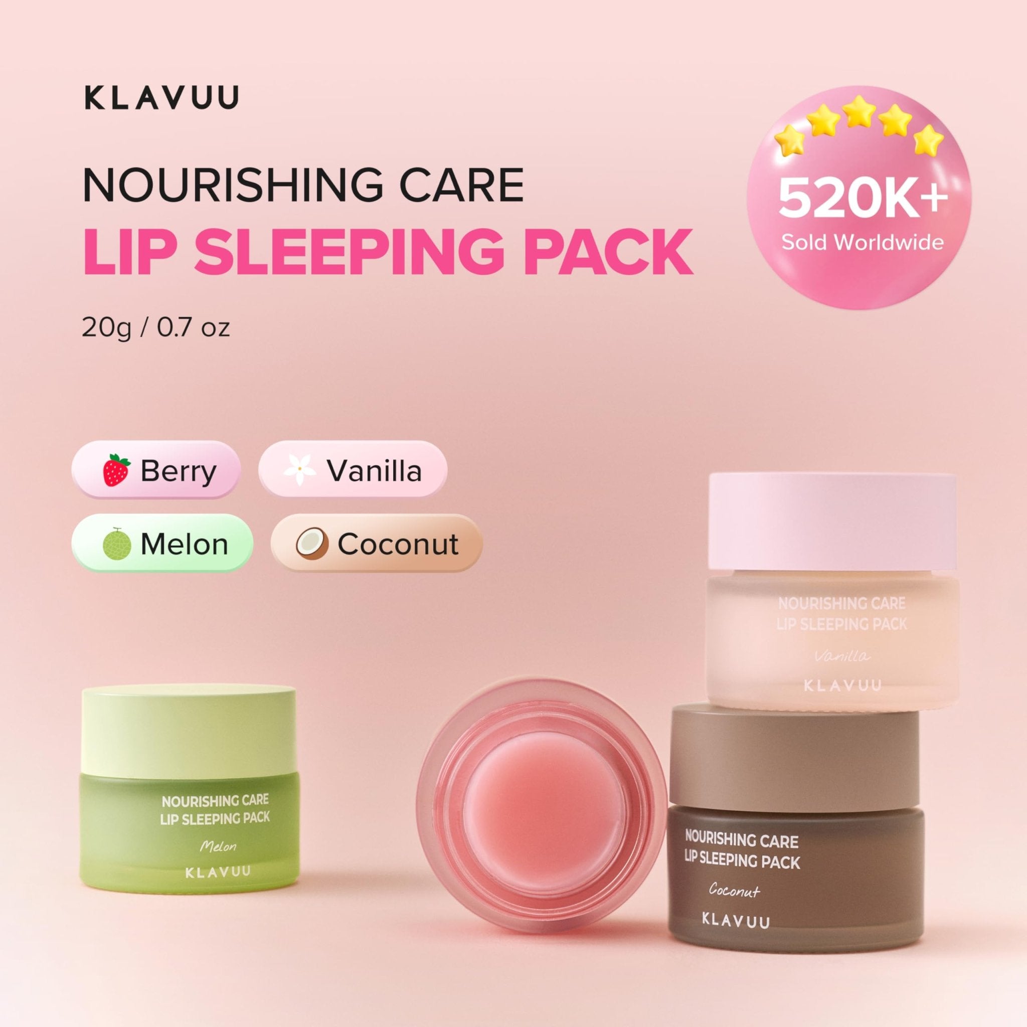 Klavuu Lip Mask Sleeping Pack (0.7oz) – Overnight Deep Hydrating Korean Lip Balm Treatment for Very Dry, Chapped Lips | Lip Lightening & Plumping with Instant Hydration | Gentle Exfoliating (Berry) - TrustMedUSA