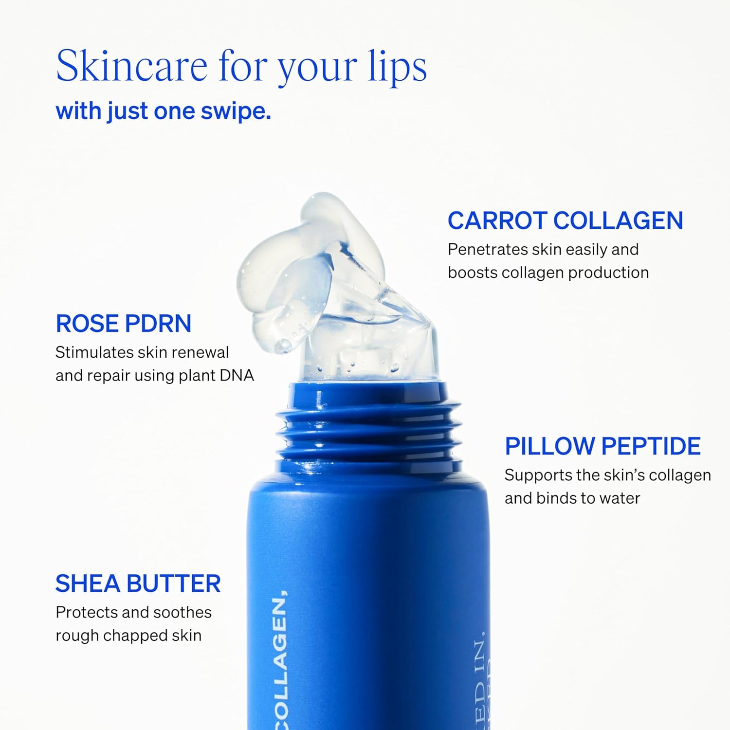 KNEMO LipLock Jelly Serum for Dry Lips, Long-Lasting, Hydrating, Plumping, Glossy Mask with Rose PDRN, Carrot Collagen, Pillow Peptide, Moisturizing Tinted Lip Balm. (Crystal Clear) - TrustMedUSA