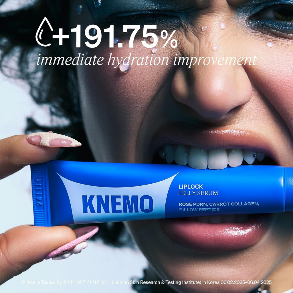 KNEMO LipLock Jelly Serum for Dry Lips, Long-Lasting, Hydrating, Plumping, Glossy Mask with Rose PDRN, Carrot Collagen, Pillow Peptide, Moisturizing Tinted Lip Balm. (Crystal Clear) - TrustMedUSA