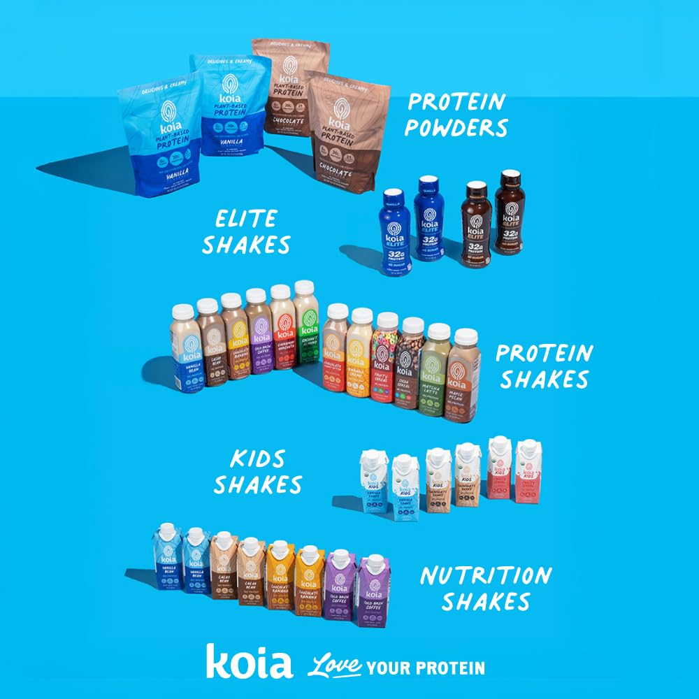 Koia Plant Based Protein Powder, Chocolate, 20g Protein, 3g Sugar, 6g Prebiotic Fiber, Pre & Post Workout, 21 Vitamins & Minerals, No Seed Oils, Dairy-Free, Gluten-Free, Non-GMO, 20 Servings, 30.3 Oz - Maple Wellness Supplements